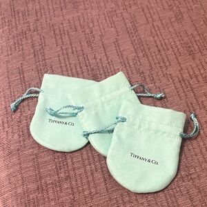 Tiffany & Co. Aqua Drawstring Pouches
